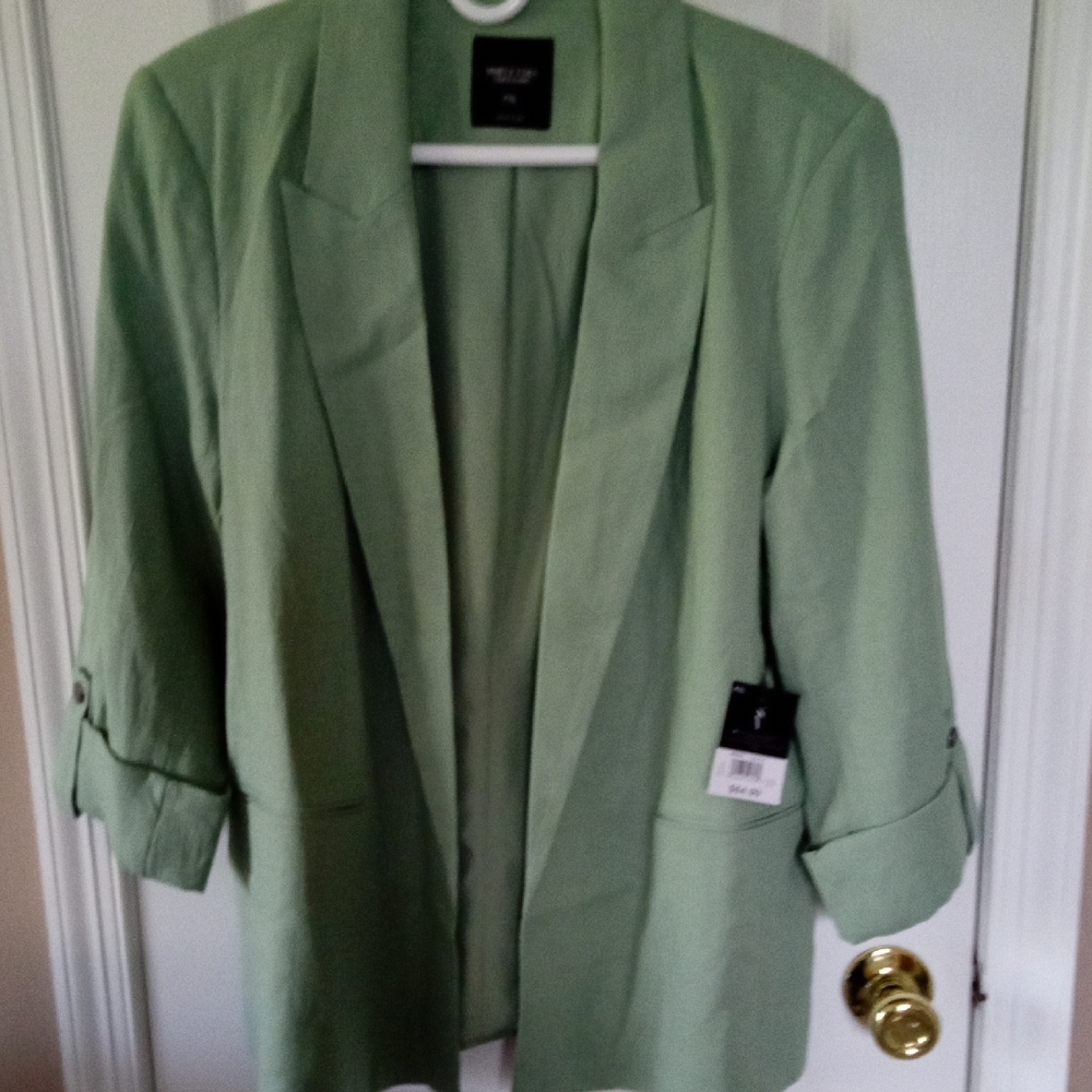 Simply Vera Vera Wang Mint Green Open-Front Blazer